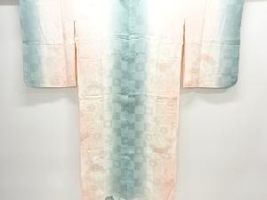 市松に松梅模様織り出し暈し長襦袢